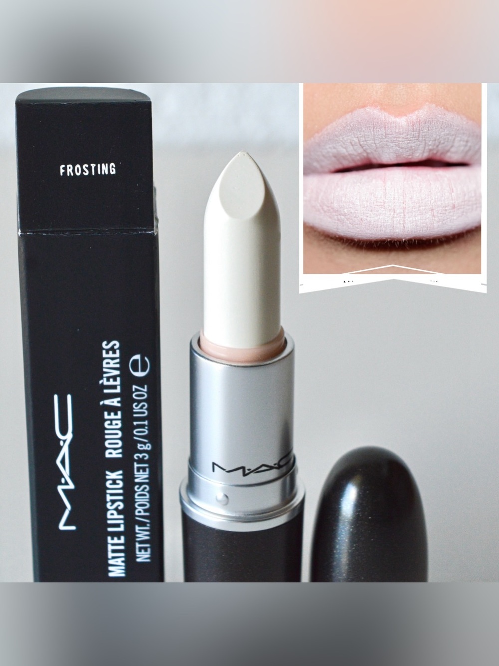 MAC Cosmetics Lipstick *FROSTING* EXTRA RARE Discontinued Matte White BNIB